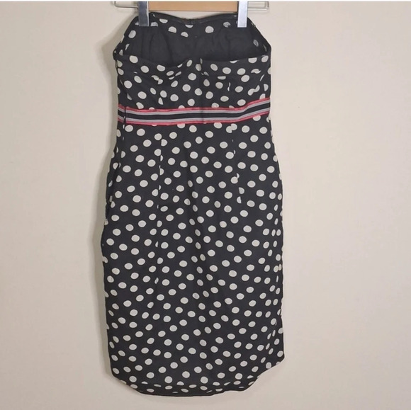 Anthropologie Maeve Polka Peppered strapless dress SZ 2 - Picture 4 of 6